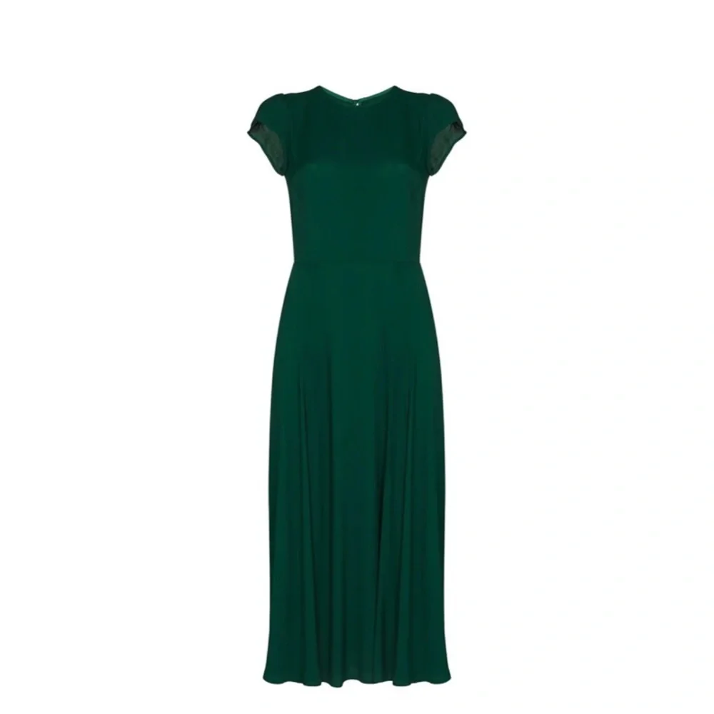 RARE! NEW! Reformation Gavin Cut Out Midi Dress in Emerald Green - Picture 3 of 13